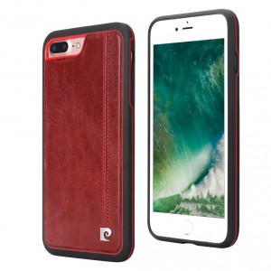 Pierre Cardin iPhone 8 Plus / 7 Plus Cover Case Genuine Leather Red