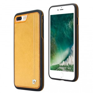 Pierre Cardin iPhone 8 Plus / 7 Plus cover case genuine leather yellow