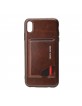 Pierre Cardin iPhone Xs Max Case Real Leather Stand Card Slot Dark Brown
