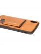 Pierre Cardin iPhone XR case cover real leather stand card slot brown