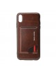 Pierre Cardin iPhone XR Case Cover Real Leather Stand Card Slot Dark Brown