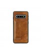 Pierre Cardin Samsung S10 cover case real leather stand card slot brown