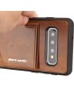 Pierre Cardin Samsung S10 cover case real leather stand card slot brown