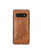 Pierre Cardin Samsung S10 Plus Hülle Case Echtleder Stand Kartenfach Braun