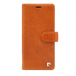 Pierre Cardin Samsung S10 Genuine Leather Book Case Cover Brown
