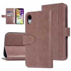 UNIQ iPhone XR Book case card holder magnetic closure light brown