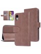 UNIQ iPhone XR Book case card holder magnetic closure light brown