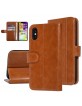 UNIQ iPhone Xs Max Book Case Card Holder Magnetic Closure Brown