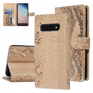 UNIQ Snake Samsung S10 Book Case Cover 3D Snake Gold / Brown