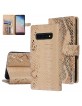 UNIQ Snake Samsung S10 Book Case Cover 3D Snake Gold / Brown