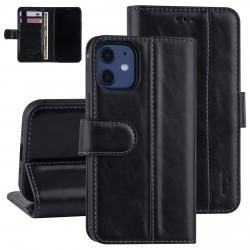 UNIQ iPhone 12 Mini Handytasche Book Case Kartenhalter Magnetverschluss Schwarz