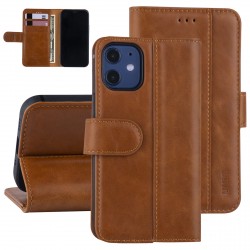 UNIQ iPhone 12 mini Book case card holder magnetic closure brown