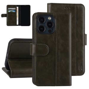 UNIQ iPhone 13 Pro Tasche Book Case Kartenhalter Magnetverschluss Dunkelgrün