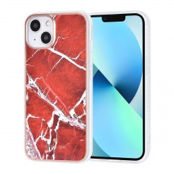 UNIQ iPhone 13 Hülle Case Cover Silikon Marmor Rot