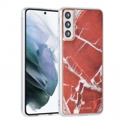 UNIQ Samsung Galaxy S21 Plus case silicone marble red