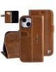 Pierre Cardin iPhone 13 Mini Book Case Genuine Leather Brown