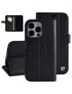 Pierre Cardin iPhone 13 Pro Case Book Case Genuine Leather Black