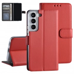 Mobile phone case Samsung S22 Book Case Cover magnetic closure red