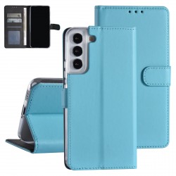Handytasche Samsung S22 Plus Book Case Cover Magnetverschluss Hellblau