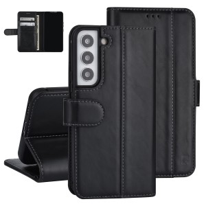 UNIQ Samsung S22 Tasche Book Case Kartenhalter Magnetverschluss Schwarz
