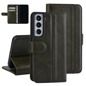 UNIQ Samsung S22 Tasche Book Case Kartenhalter Magnetverschluss Dunkelgrün