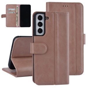 UNIQ Samsung S22 Plus Tasche Book Case Kartenhalter Magnetverschluss Hellbraun