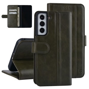 UNIQ Samsung S22 Plus Tasche Book Case Kartenhalter Magnetverschluss Dunkelgrün