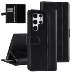 UNIQ Samsung S22 Ultra Book Case Cover Card Holder Black