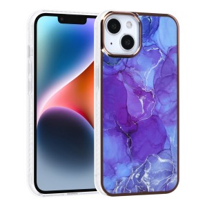 UNIQ iPhone 14 case cover TPU silicone marble purple