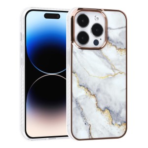 UNIQ iPhone 14 Pro Case Cover TPU Silicone Marble Gold