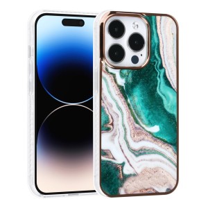 UNIQ iPhone 14 Pro Hülle Case Cover TPU Silikon Marmor Grün