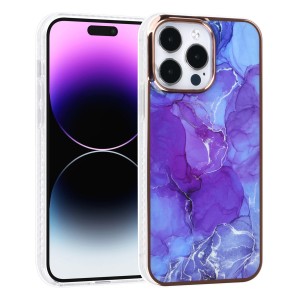 UNIQ iPhone 14 Pro Max case cover TPU silicone marble purple