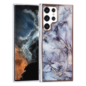 UNIQ Samsung S22 Ultra Hülle Case Cover Silikon Marmor Grau