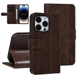 UNIQ iPhone 14 Pro Mobile Phone Book Case Card Holder Dark Brown