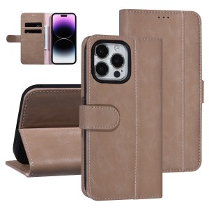 UNIQ iPhone 14 Pro Max mobile phone book case card holder light brown