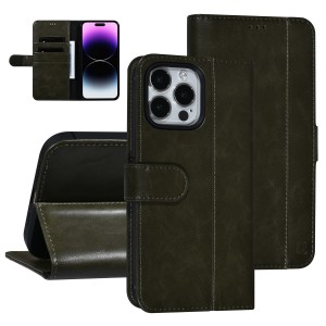 UNIQ iPhone 14 Pro Max Mobile Phone Book Case Card Holder Dark Green