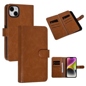 UNIQ iPhone 14 Plus Mobile Phone Case Book Case 9 Card Holder Brown