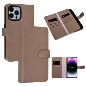 UNIQ iPhone 14 Pro Max Mobile Phone Book Case 9 Card Holder Light Brown