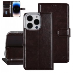 UNIQ iPhone 14 Pro Mobile Phone Case Book Cover Magnetic Dark Brown