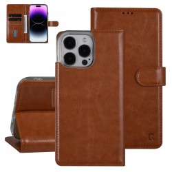 UNIQ iPhone 14 Pro Max Mobile Phone Case Book Cover Magnetic Light Brown