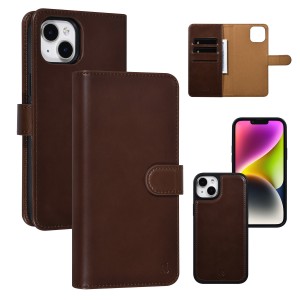 UNIQ iPhone 14 Plus wallet book mobile phone case + cover 2in1 brown