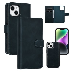 UNIQ iPhone 14 Plus wallet book mobile phone case + cover 2in1 blue